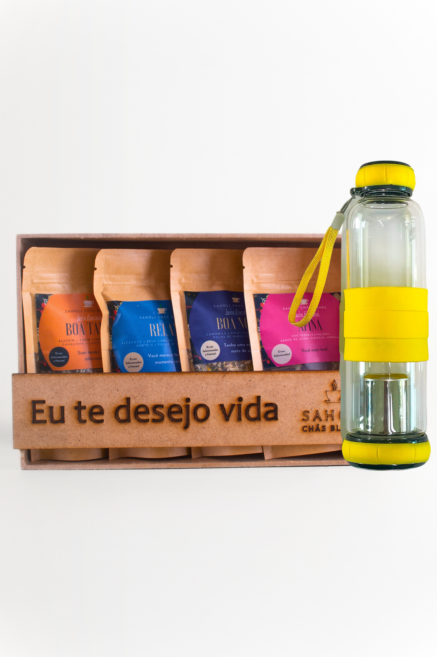Kit com 04 minis Blends + Garrafa