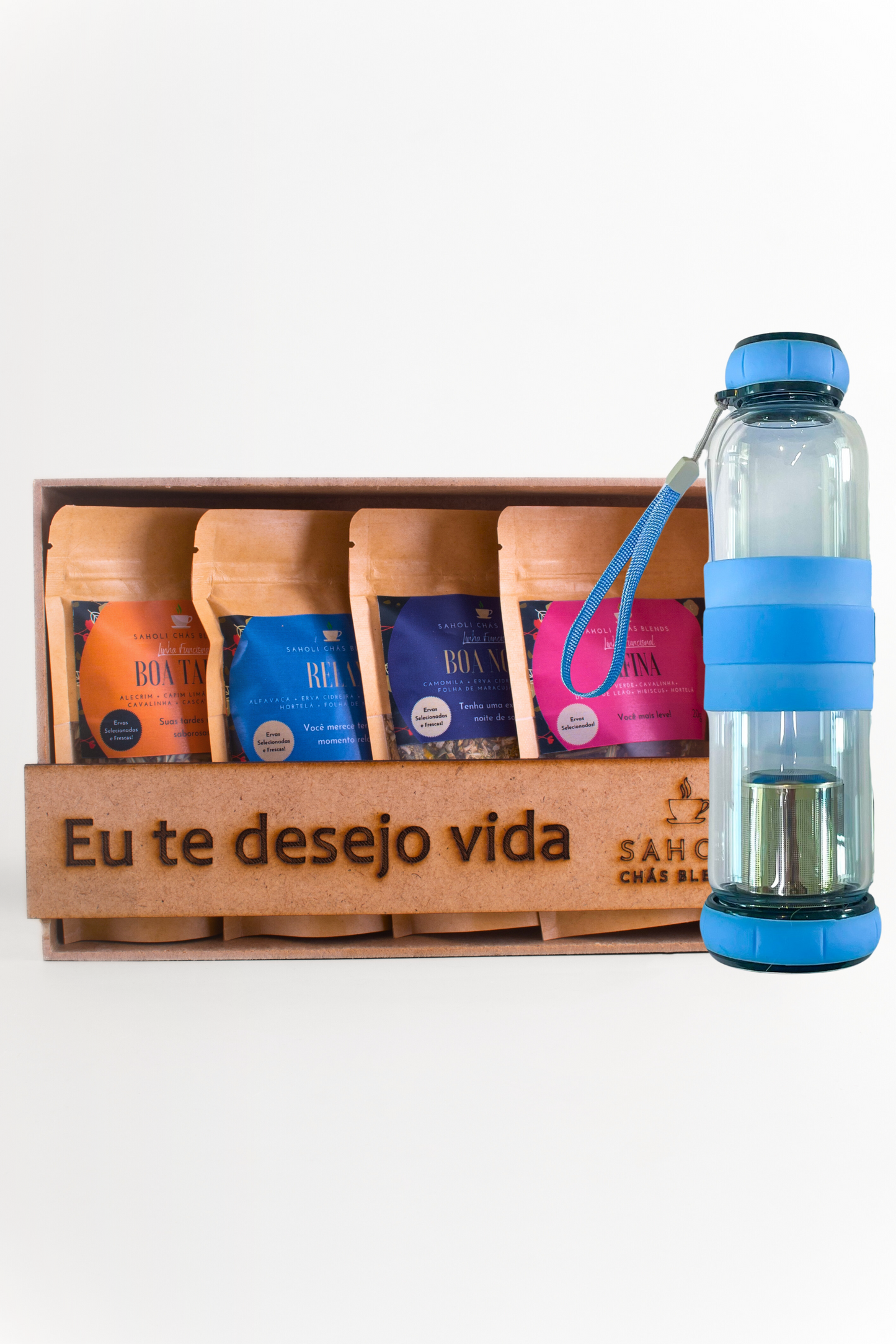 Kit com 04 minis Blends + Garrafa