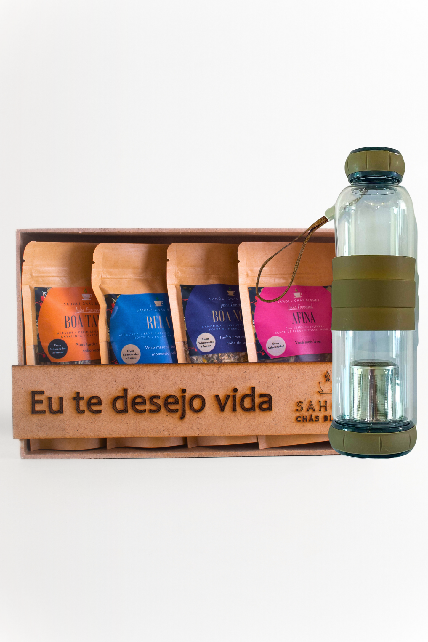 Kit com 04 minis Blends + Garrafa