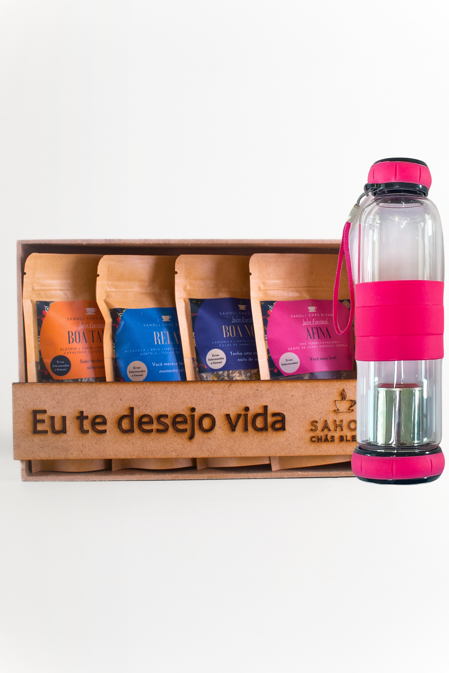 Kit com 04 minis Blends + Garrafa