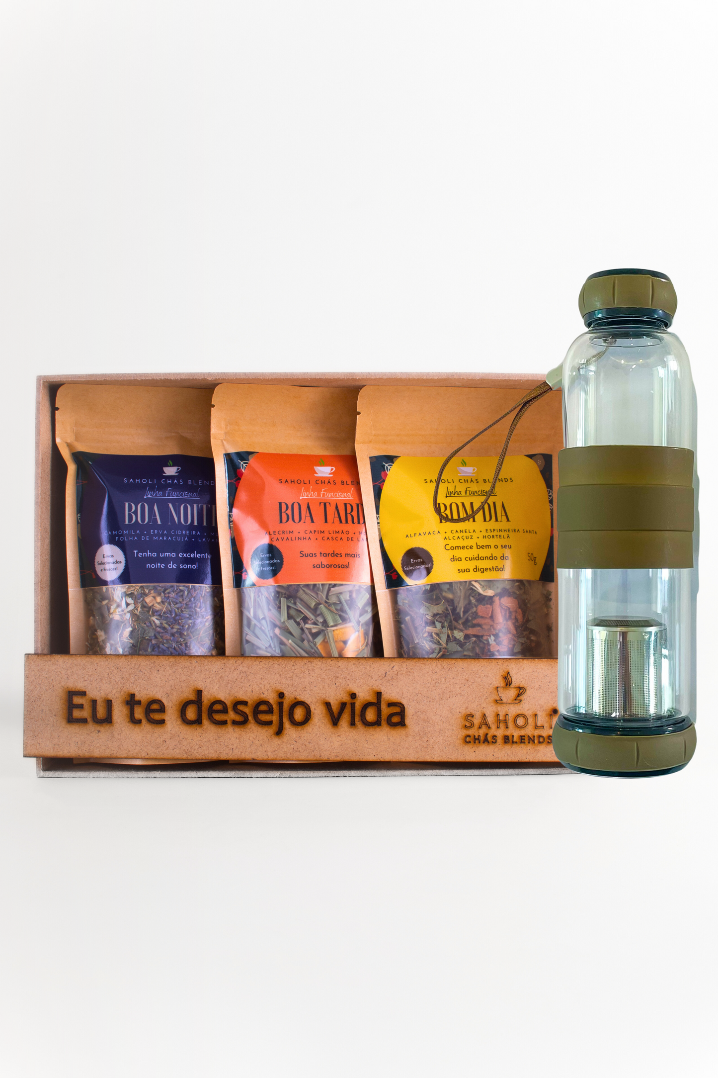 Kit com 03 Blends + Garrafa