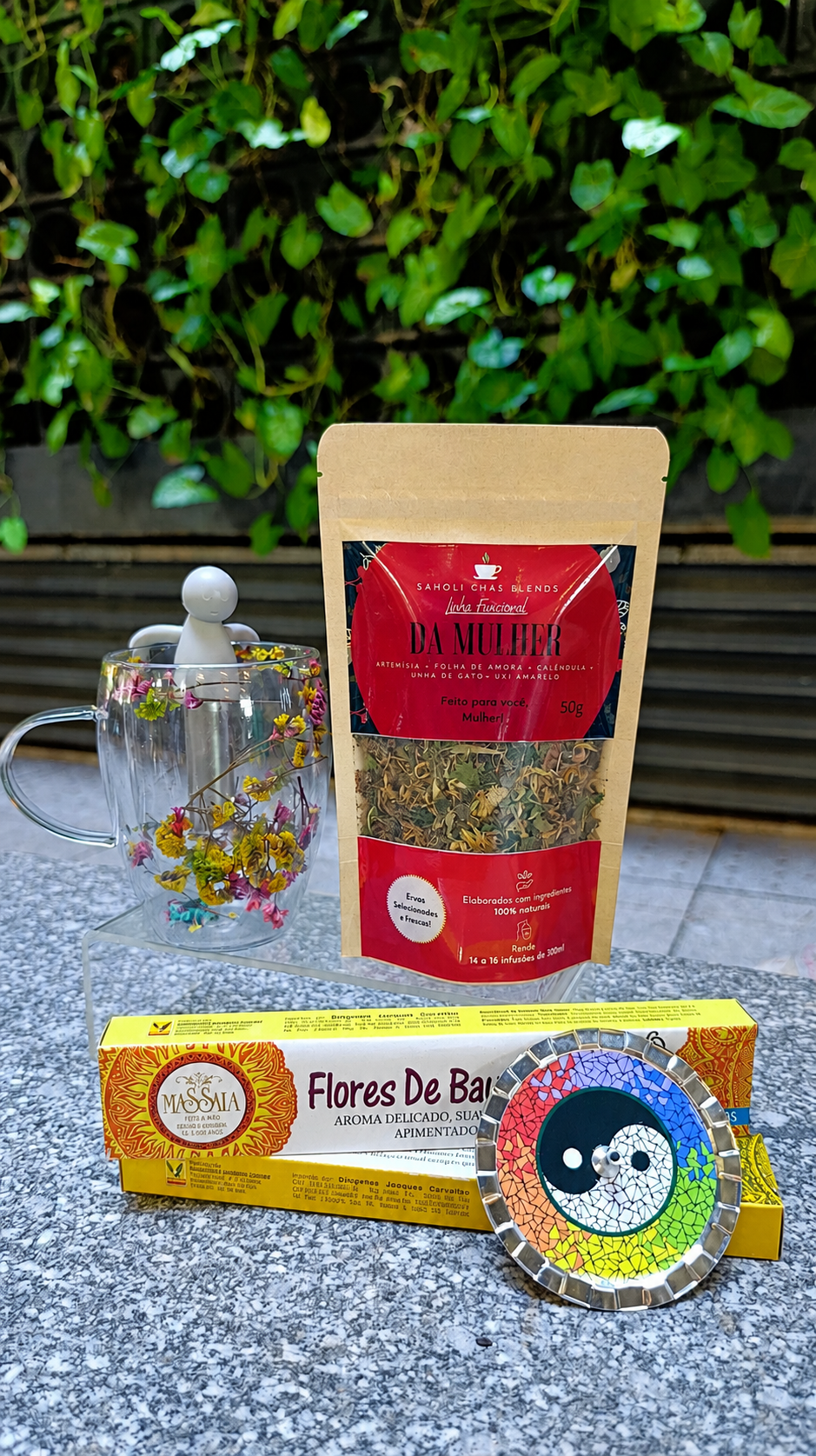 Kit Blend da Mulher + Xícara + Infusor de Boneco + Incenso + Porta-Incenso