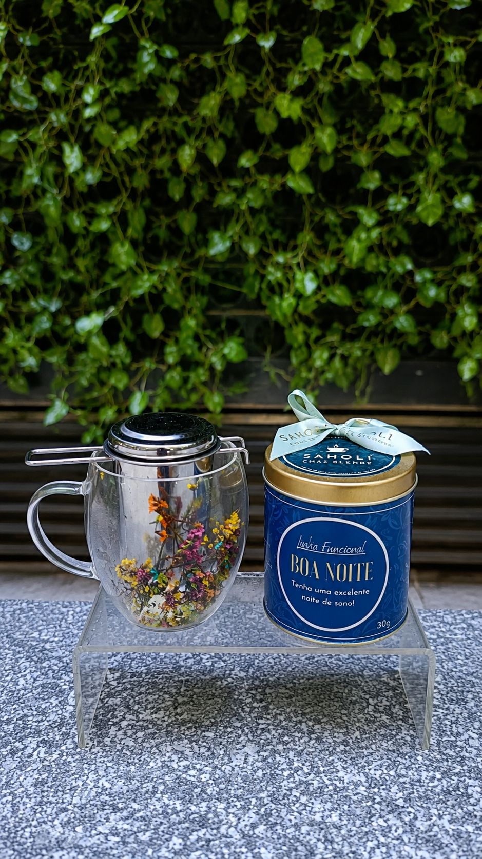 Kit Blend Boa Noite Lata + Xícara + Infusor de Inox