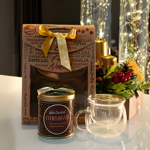 Kit 1 Lata + Xicara de Borossilicato com Infusor